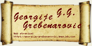 Georgije Grebenarović vizit kartica
